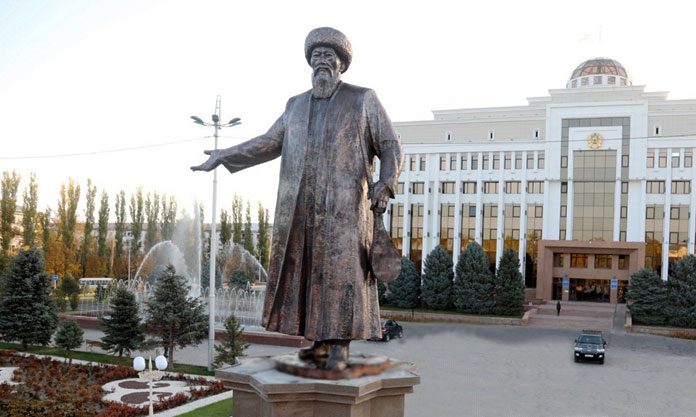 Жамбыл Жабаевтың ескерткіші, мүсіншісі Х. Наурызбаев, сәулетшісі В.В. Сашенко, 1961 жыл